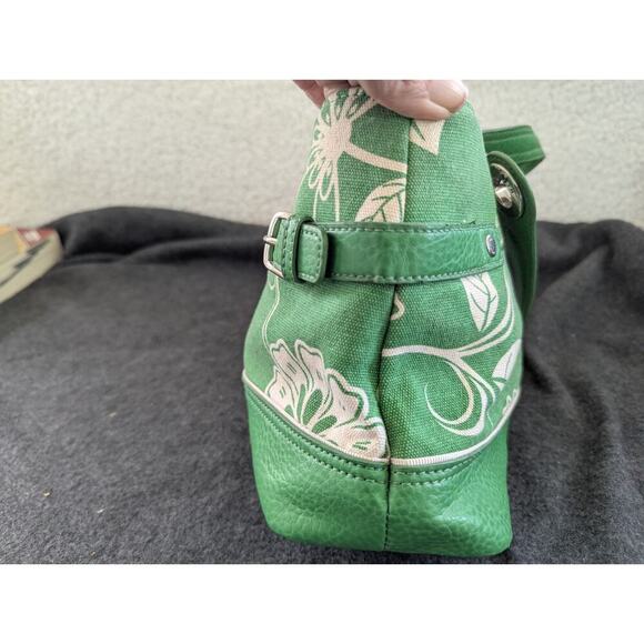 Tommy Hilfiger Green Denim Floral Women`s Handbag Used Y2K 90s - Picture 6 of 12